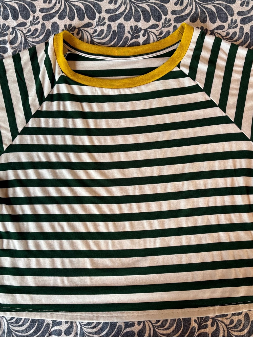 Green striped Crop Top